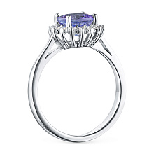 Кольцо из белого золота с танзанитом и бриллиантами (изготовление)