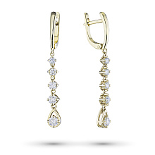 Серьги из желтого золота с бриллиантами (изготовление)