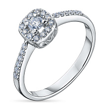 Кольцо из серебра c бриллиантами