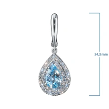 Серьги из белого золота с топазами и бриллиантами