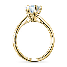 Классическое кольцо из желтого золота с бриллиантом