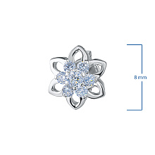 Пусеты из серебра c бриллиантами