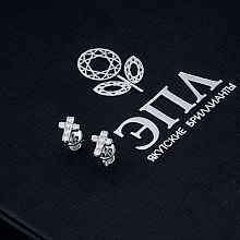 Пусеты из белого золота с бриллиантами (изготовление)