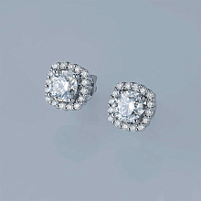 Пусеты из белого золота (изготовление) с бриллиантом