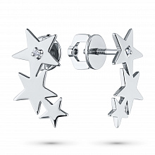 Пусеты из серебра с бриллиантами (изготовление)