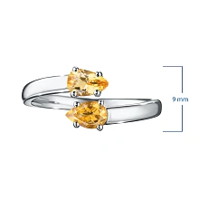 Кольцо из серебра с цитринами