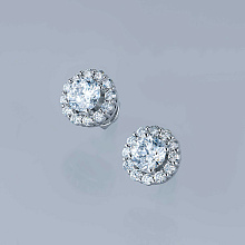 Пусеты из белого золота c бриллиантами