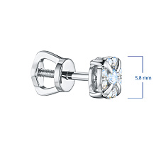 Пусеты из серебра c бриллиантами