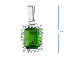 Подвеска из белого золота с хромдиопсидом и бриллиантами (изготовление)