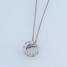 Подвеска из белого золота c бриллиантами выращенными