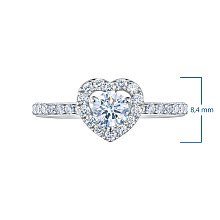 Кольцо из белого золота c бриллиантами выращенными