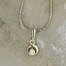 Подвеска из желтого золота с бриллиантом (изготовление)