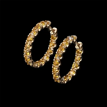 Серьги из желтого золота с сапфирами