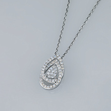 Подвеска из серебра c бриллиантами выращенными
