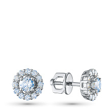 Пусеты из белого золота c бриллиантами