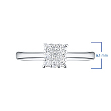 Классическое кольцо из белого золота с бриллиантами (изготовление)