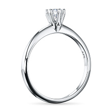 Классическое кольцо из белого золота с бриллиантом выращенным