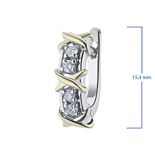 Серьги из комбинированного золота (изготовление) с бриллиантом