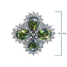 Подвеска из белого золота с хромдиопсидами и бриллиантами