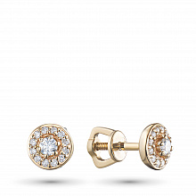 Пусеты из желтого золота с бриллиантами (изготовление)