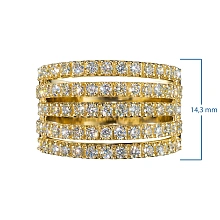 Кольцо из желтого золота c бриллиантами выращенными