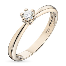 Кольцо из красного золота с бриллиантом (изготовление)