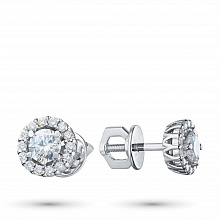 Пусеты из белого золота с бриллиантами (изготовление)