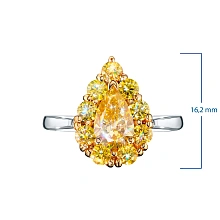 Кольцо из комбинированного золота c бриллиантами выращенными