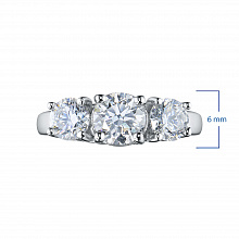 Классическое кольцо из белого золота c бриллиантами