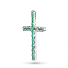 Подвеска из белого золота с изумрудами и бриллиантами