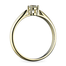 Классическое кольцо из желтого золота с бриллиантом