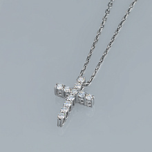 Подвеска из серебра c бриллиантами выращенными