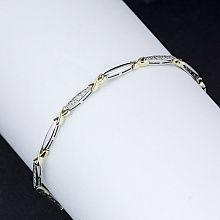 Браслет из комбинированного золота с бриллиантами (изготовление)