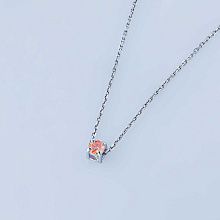 Классическая подвеска из белого золота с бриллиантом выращенным