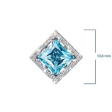 Подвеска из белого золота с топазом и бриллиантами