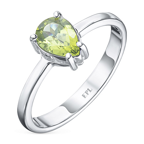 Классическое кольцо из серебра с хризолитом