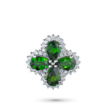 Подвеска из белого золота с бриллиантами и хромдиопсидами (изготовление)