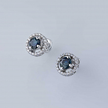 Пусеты из белого золота с бриллиантами (изготовление)