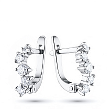 Серьги из белого золота c бриллиантами