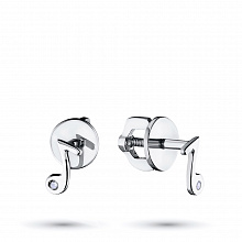 Пусеты из белого золота с бриллиантом (изготовление)