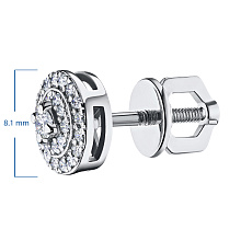 Пусеты из белого золота с бриллиантами (изготовление)