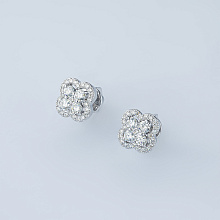 Пусеты из белого золота с бриллиантами (изготовление)