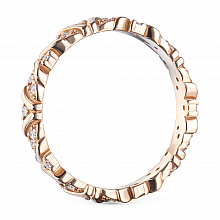 Кольцо из красного золота с бриллиантами (изготовление)