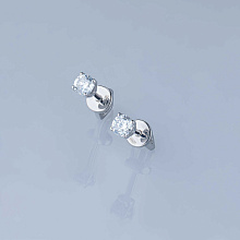 Пусеты из белого золота с бриллиантами