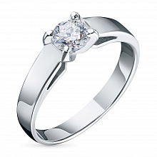 Кольцо из белого золота с бриллиантом (изготовление)