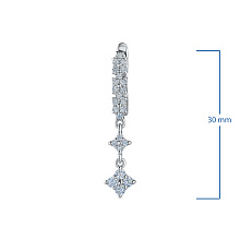 Серьги из серебра c бриллиантами
