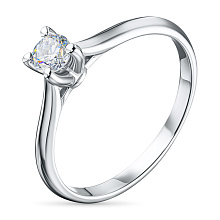 Кольцо из серебра с бриллиантом