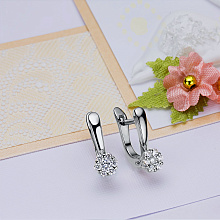 Серьги из белого золота с бриллиантами (изготовление)