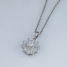 Подвеска из белого золота c бриллиантами выращенными