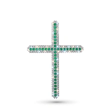 Подвеска из белого золота с изумрудами и бриллиантами